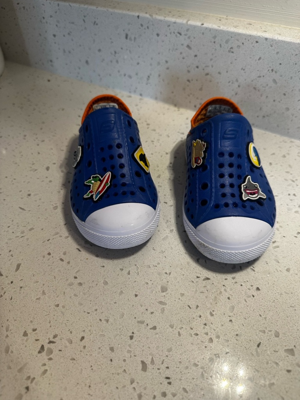 Skechers Toddler boy Blue Slip-On Water Shoes with gibbets